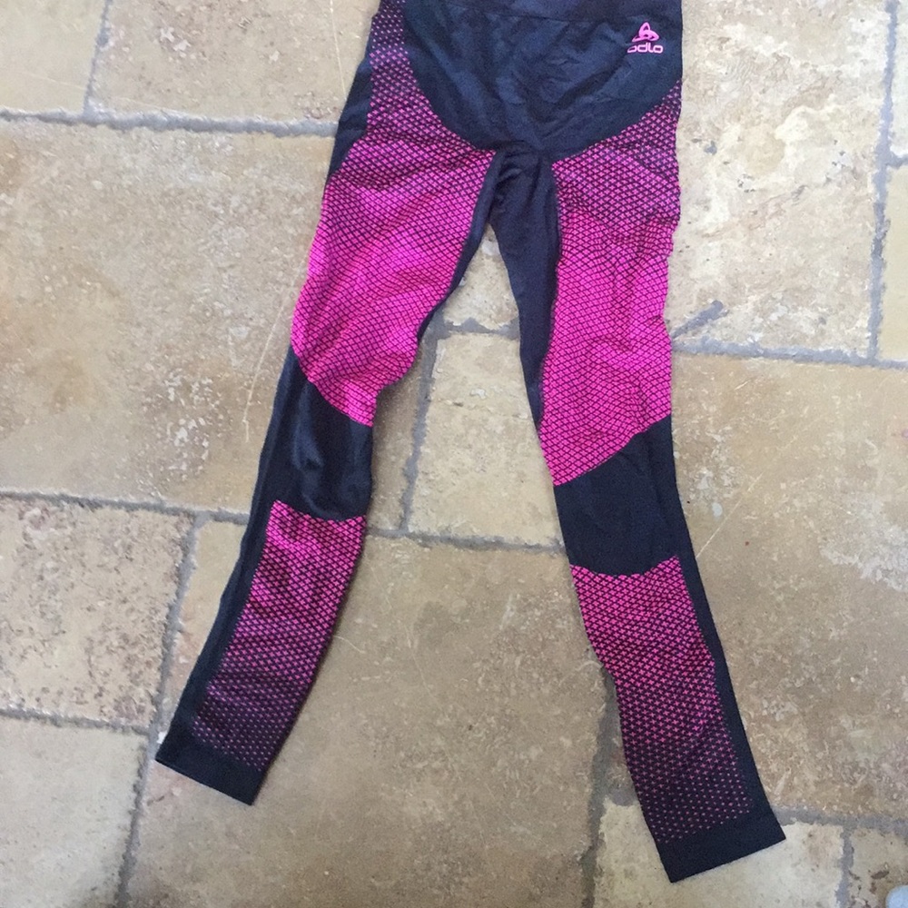 Pink and black ODLO leggings